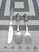 Walt Disney Mickey Mouse Baby Child Feeding Fork Spoon Knife by Bonny Japan - £20.02 GBP