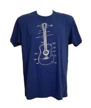 Guitar Diagram Adult Large Blue TShirt - $17.82