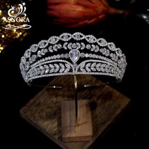 Luxury Cubic Zirconia Crown Crystal Bridal Tiaras Crowns Queen Princess Retro He - £111.83 GBP