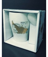 13 Ounce Coffee Mug With Matching Spoon - Golden Horoscope/Zodiac Sign “Pisces”  - $24.70