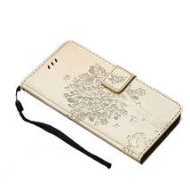 Anymob Huawei Phone Case Gold 3D Tree Flip Leather Wallet Cover - £22.97 GBP