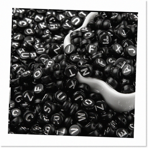 1000pcs Colorful Acrylic Round Letter Beads - 4x7mm Alphabet Number Bead... - $21.77