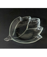 Snack Dish Clear Glass Leaf Design - £12.01 GBP