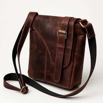 Handcrafted Red Leather Crossbody Bag: Full-Grain Sling Bag - $3,659.40 MXN