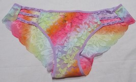 Pink by Victorias Secret Panty STRAPPY LOGO CHEEKSTER Size L Large lace ... - £12.01 GBP