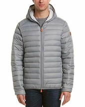 Save The Duck Men&#39;s GIGA Hooded Lightweight Jacket in Grey $178, Sz L, NWT! - £97.37 GBP