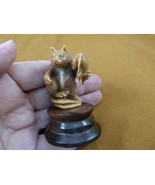 (tb-cat-7) little tan Cat with mouse rat Tagua NUT figurine Bali detaile... - $75.39 CAD
