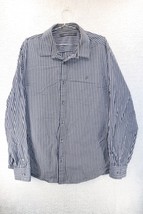 Sean John Men&#39;s Long Sleeve Button Up Shirt Tailored Fit Striped Navy Bl... - £15.41 GBP