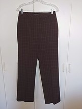 Nine &amp; Co. Ladies Stretch POLY/RAYON Brown Plaid PANTS-6-WORN ONCE-LIGHTWEIGHT - £6.05 GBP