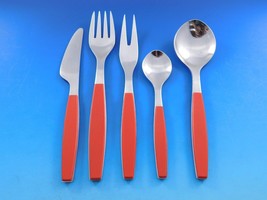 Strata Red by Georg Jensen Stainless Flatware Set Service Modern 30 pcs vintage - $1,732.50