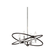Dainolite 4 Light Incandescent Chandelier, Polished Chrome &amp; Matte Black - $189.38