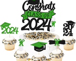 Graduation Cupcake Toppers Congrats Grad Class of 2024 Cake Decoration f... - $18.22