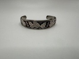 Vintage Israel Sterling Silver Grapes Fertility Cuff Bracelet 2 3/8” - £59.35 GBP