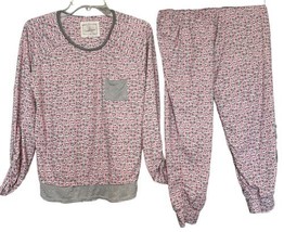 Cuddl Duds Womens Pajama Set Pink Small Long Sleeve Pullover Top Elastic... - $18.81