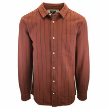Quiksilver Men&#39;s Maroon Navy Striped L/S Flannel Shirt (S12) - $16.99