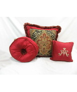 Michael Amini Nobel Philippe Leopard Red 3-PC Decorative Pillows - £168.27 GBP