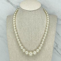 Vintage Faux Pearl Beaded Silver Tone Necklace Made in Japan - £10.07 GBP