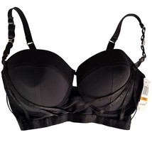 Black Sexy Strappy Padded Underwire Bra 36DD By Jezebel New - $22.09 CAD
