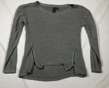 QUINN Sweater Womens S Gray Thick Knit Long Sleeve Zippers Boat Neck Lon... - $19.79