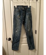 Levi Strauss 511 Men&#39;s Distressed Blue Jeans Zip &amp; Button Pockets Size 3... - £34.33 GBP