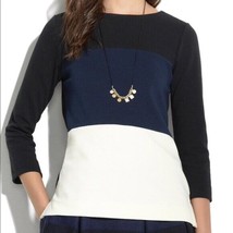 Madewell Womens Top Colorblock Gallerist Ponte 3/4 Sleeve Back Zipper Sz Xs - £10.59 GBP