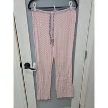 PJ Salvage Pink Floral Pajama Pants Size L Lace Hem Drawstring – AS IS H... - $187.47 MXN