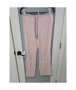 PJ Salvage Pink Floral Pajama Pants Size L Lace Hem Drawstring – AS IS H... - $185.41 MXN