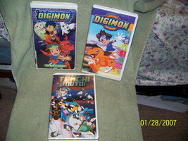 lot of [3} vintage  animae  vhs tapes {digimon &amp; tenchi muyo} - £10.95 GBP