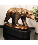 North Pole Arctic Circle Wildlife Roaming Polar Bear Figurine With Black... - $1,346.44 MXN