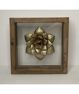 Metallic Gold Bronze 3D Floral Bloom Shadowbox Wall Art in Wooden Frame ... - $739.62 MXN