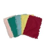 Set 5 Mini Placemats Linen Fringed Multicolor Small Table Mats 8x5 - $18.00