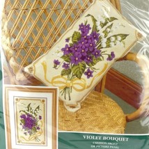 The Craft Collection Limited 83560 Violet Bouquet Pillow or Picture Needlepoint - $78.94