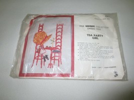 COMPLETE Vintage C.S.C. Applique TEA PARTY GIRL Kit #0304 - 16&quot; x 22&quot; - $4.95