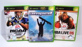 Ncaa Football 2005 Amped Snowboarding Nba Live 06 Microsoft Xbox 3 Game Lot - £11.95 GBP