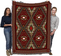 Trailwalker Blanket - Southwest Native American Inspired - Gift Tapestry, 72x54 - £71.17 GBP
