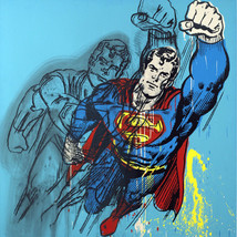 FRAMED CANVAS art giclee print Andy Warhol superman copy  19&quot; X 19&quot; - £61.74 GBP
