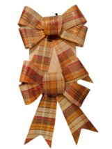 Crafter&#39;s Square Set of 2 Decorative Bows - New - Brown Plaid - £10.37 GBP
