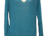 Stylus Island Teal Crochet Long Sleeve Swim Cover Up Knit Open Weave Tun... - $14.70