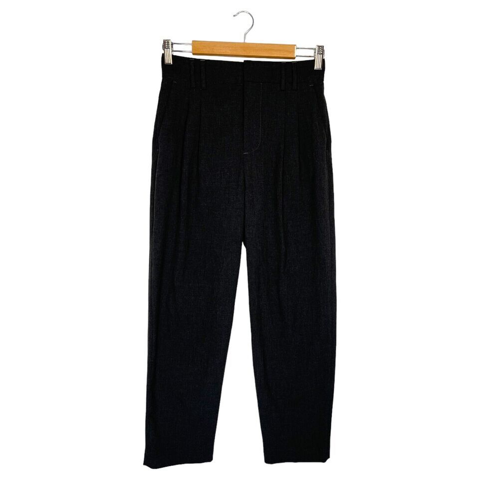 Zara Pants Womens 4 Pleated Slacks Slash Pocket Stretch Waist Band Caree... - $24.74