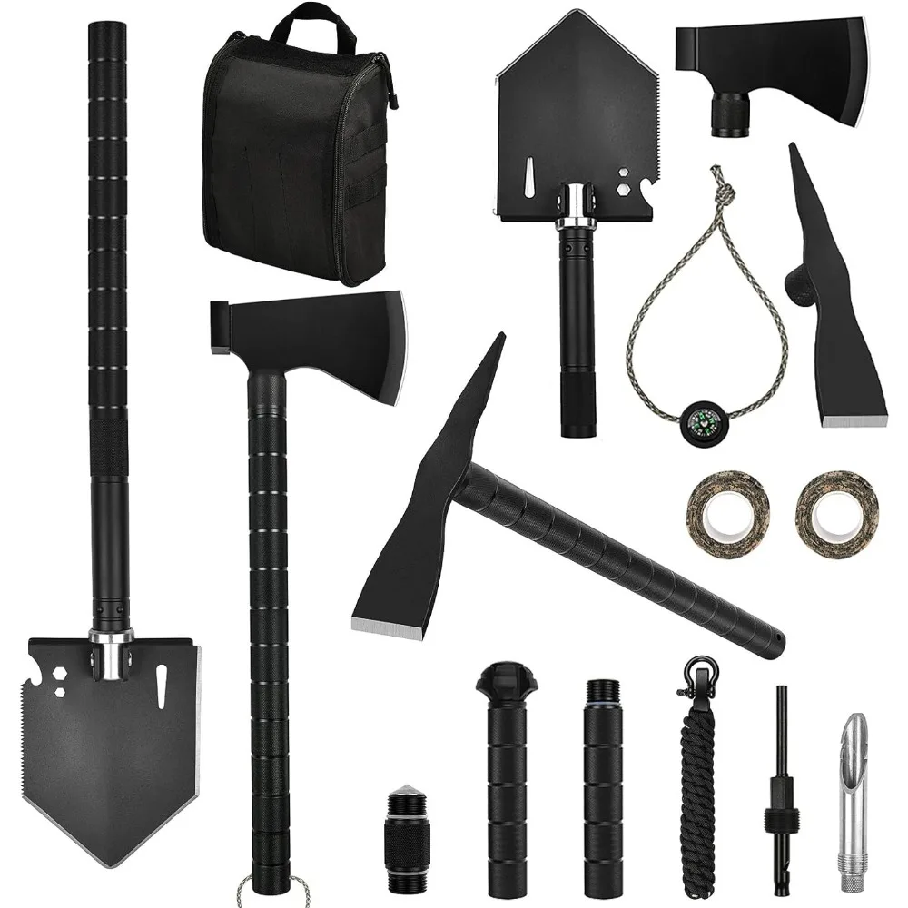 Yeacool Survival Shovel Multi-Tool, Camping Shovels Axe, Military Spade, Folding - £90.87 GBP