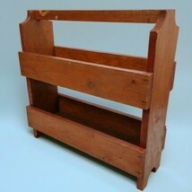 Handmade Solid Wood 2 Tier Storage Spice RACK 20&quot; Sq 7&quot; W Freestanding K... - $49.49