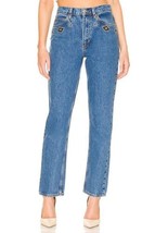 REDONE 70&#39;s Straight Jeweled Stoned Indigo Jeans Western Festival $615 Sz 27 NWT - £135.31 GBP