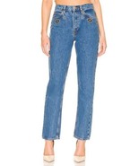 REDONE 70&#39;s Straight Jeweled Stoned Indigo Jeans Western Festival $615 S... - $173.25