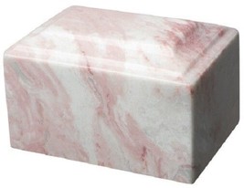Small/Keepsake 2 Cubic Inch Pink Tuscany Cultured Marble Funeral Cremation Urn - £136.81 GBP