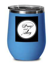 Pray and Obey, blue drinkware metal glass. Model 60062  - $26.99