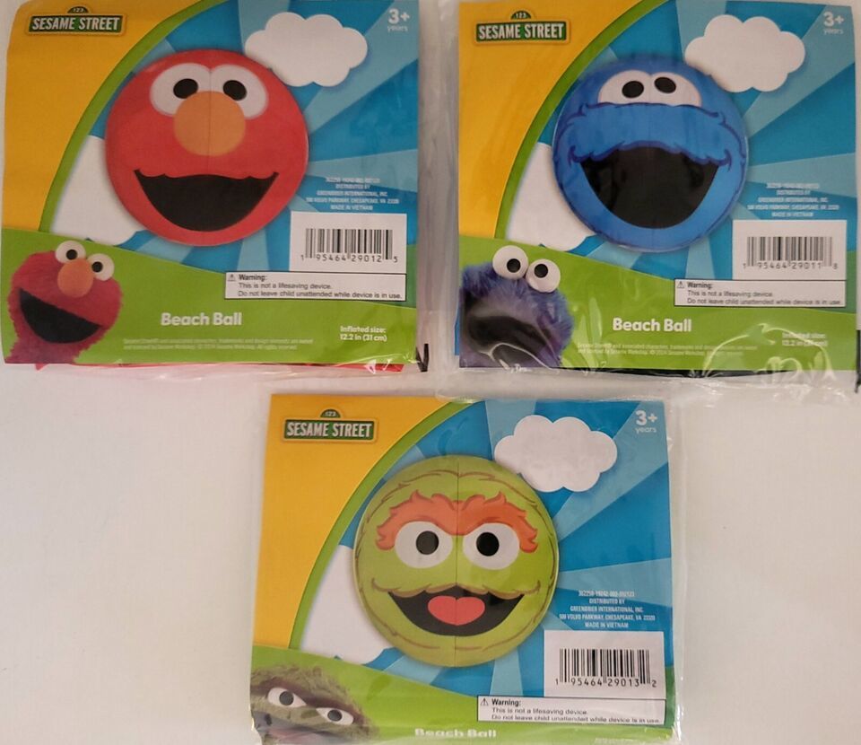 Sesame Street Beach Balls 12 Inch Age 2+: Select: Elmo, Cookie or Oscar - $3.49