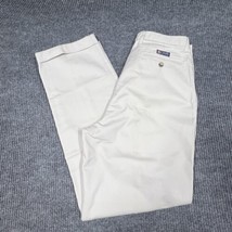 VTG Chaps Ralph Lauren Pant Mens 33x32 Rolled Cuff Pleated Khaki Chino Pants - £19.58 GBP