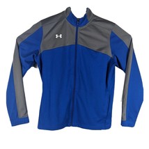 Womens Athletic Workout Gym Sweatshirt Blue Track Jacket Medium Under Armour - £28.31 GBP