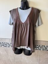 Free People Knit Moca Red Vest Pinafore Dress SZ L NWT Boho - $58.41