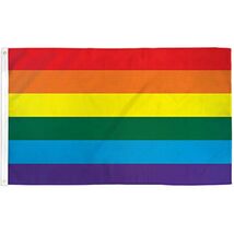Rainbow Stripes Flag Gay Pride LGBT Banner Festival Event Pennant New 2x... - $8.98
